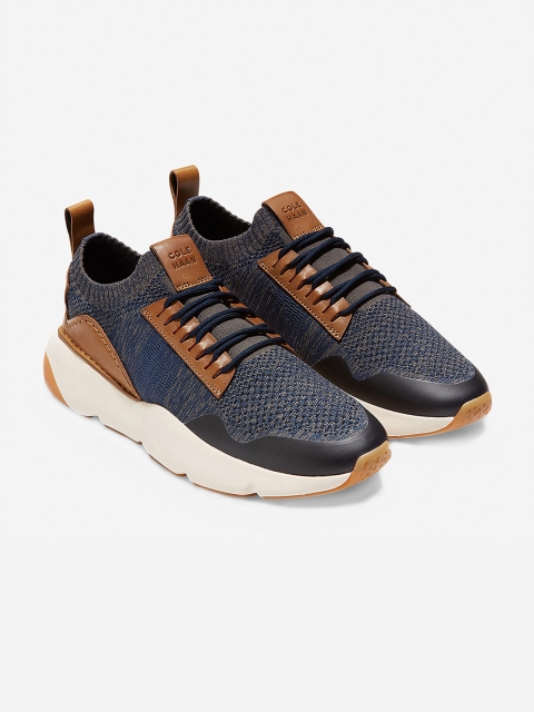 

Cole Haan Men Navy Blue & Brown Colourblocked Sneakers