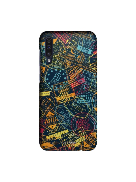 

macmerise Multicoloured Immigration Stamps Neon Pro Samsung Galaxy A50 Back Case, Multi