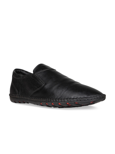 

Regal Men Black Solid Leather Formal Slip-Ons