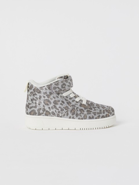 

H&M Girls Multicoloured Animal Print Hi-Top Sneakers, Multi