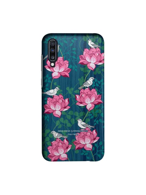 

macmerise Teal Blue & Pink Desired Awakening Printed Samsung Galaxy A70 Back Case
