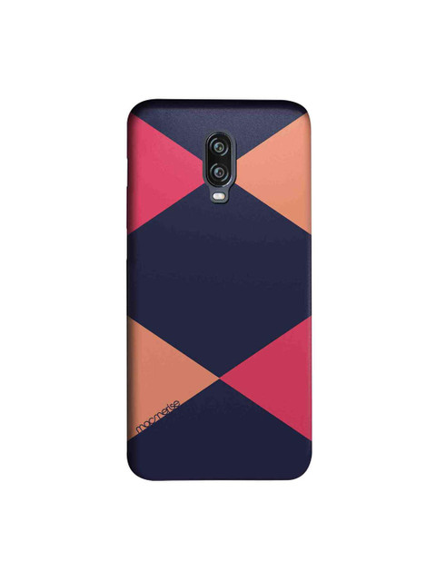 

macmerise Navy blue & Pink Criss Cross Sublime OnePlus 6T Back Cover