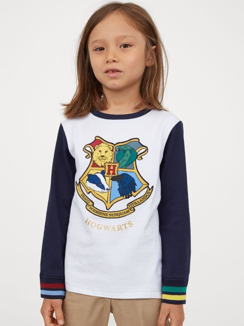 

H&M Boys White Printed Jersey Top