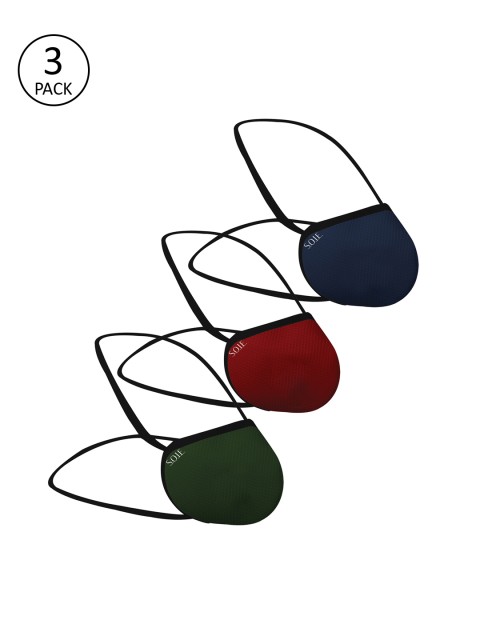 

SOIE Unisex 3 Pcs Black 8-Ply Anti-Bacterial Reusable N99 Masks, Maroon