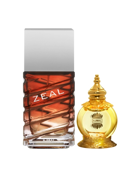 

Ajmal Unisex Set of 2 Zeal EDP 100ml & Mukhallat Al Wafa Attar 12 ml, Multi