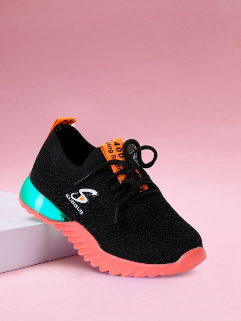 

PASSION PETALS Unisex Kids Black Woven Design LED Sneakers