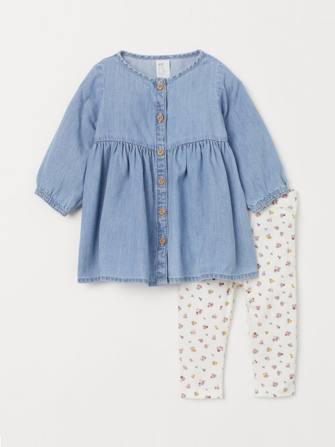 

H&M Girls 2-Piece Cotton Set, Blue