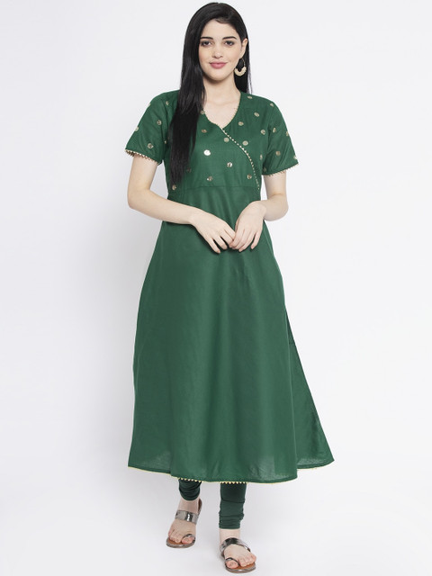 

studio rasa Women Green Solid Anarkali Kurta