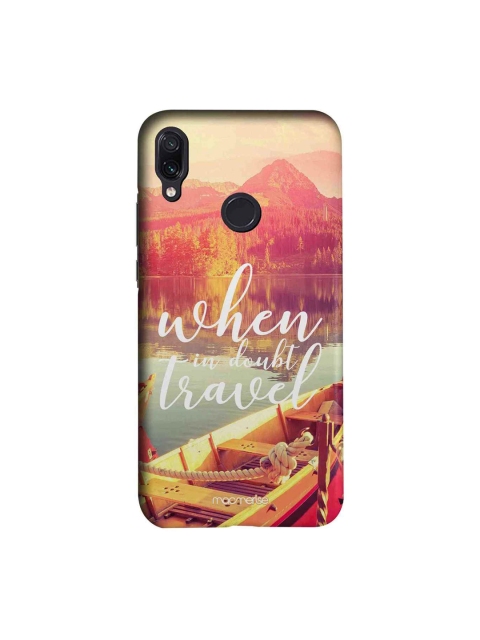 macmerise Pink & Yellow When In Doubt Travel Xiaomi Redmi Note 7 Back Case