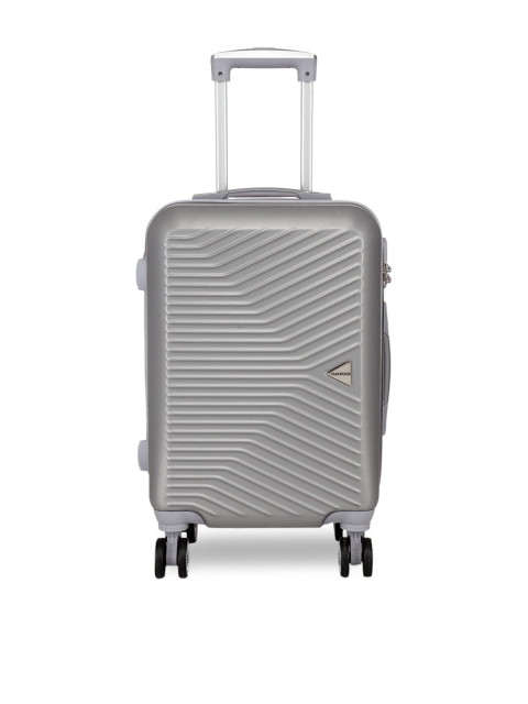 

Teakwood Leathers Silver-Toned 360 Degree Rotation Hard-Sided Cabin Trolley Suitcase