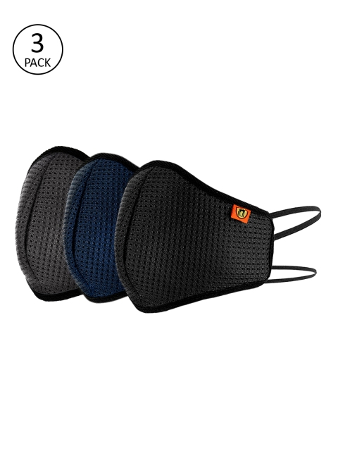 

Marc Loire Unisex 3Pcs 5Ply Protective Outdoor Face Masks, Black