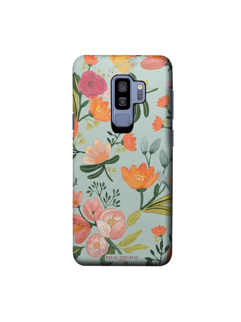 

macmerise Blue & Green Payal Singhal Aqua Handpainted Flower Sublime Samsung Galaxy S9 Plus Back Case
