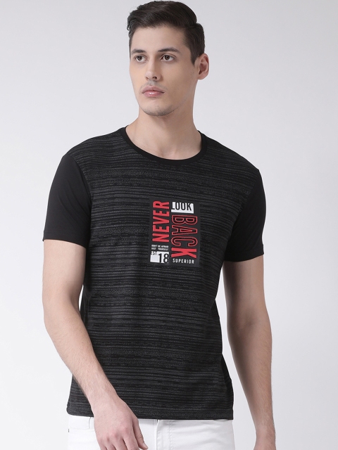 

COBB Men Black Printed Round Neck T-shirt