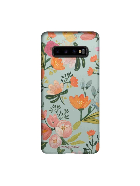 

macmerise Blue & Green Payal Singhal Aqua Handpainted Flower Sublime Samsung Galaxy S10 Plus Back Case