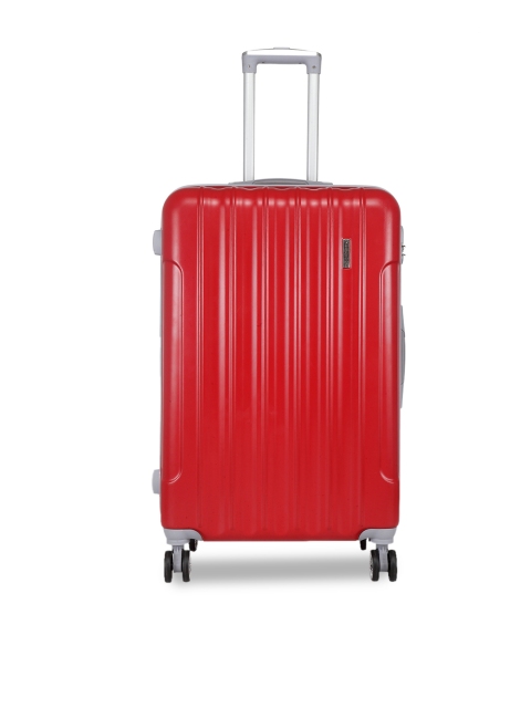 

Teakwood Leathers Unisex Red Textured Hard-Sided Large Trolley Suitcase