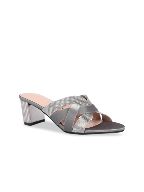 

Sole To Soul Women Silver-Toned Embellished Sandals