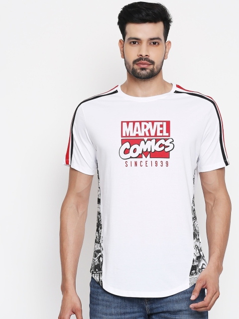 

The Souled Store Unisex White Slim Marvel Comics Printed Bio Washed Crop Cut T-shirt
