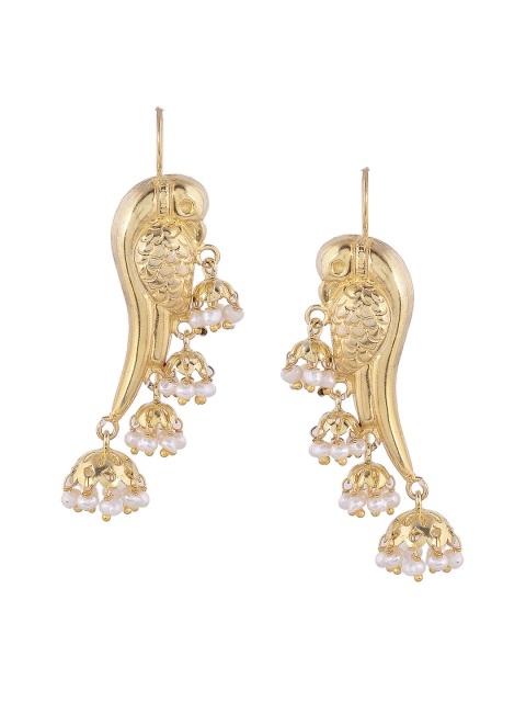 

Silvermerc Designs Gold-Plated & White Drop Earrings