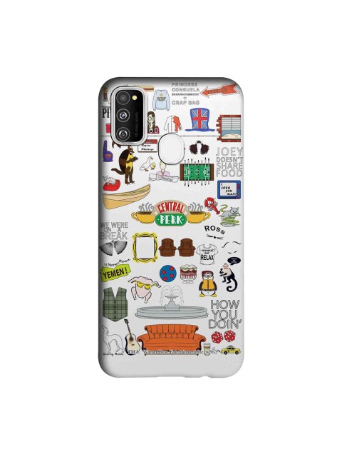 

macmerise White & Orange Friends Doodle Sublime Samsung Galaxy M30S Back Case