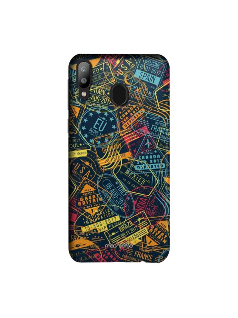 

macmerise Multicoloured Immigration Stamps Neon Pro Samsung Galaxy M20 Back Case, Multi