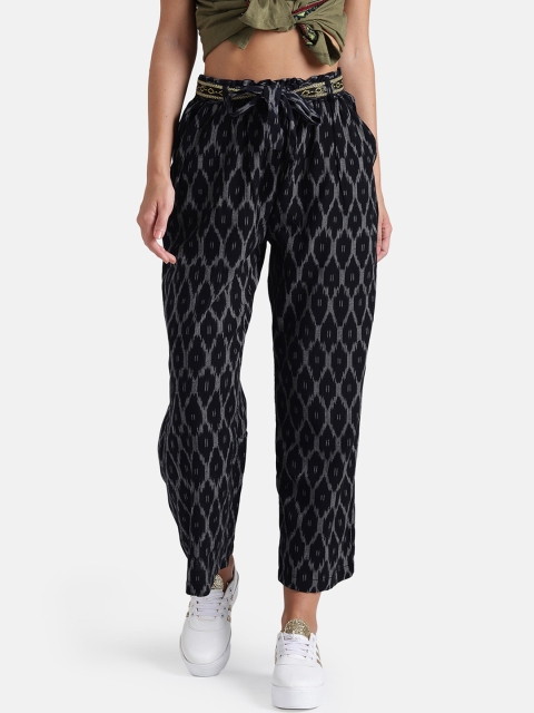 

Chumbak Women Black & Grey Printed Flared Palazzos