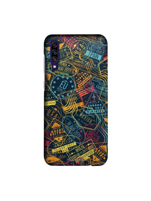 

macmerise Multicoloured Immigration Stamps Neon Pro Samsung Galaxy A30S Back Case, Multi