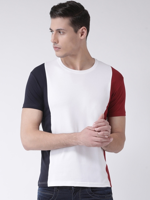 

COBB Men White Colourblocked Round Neck T-shirt