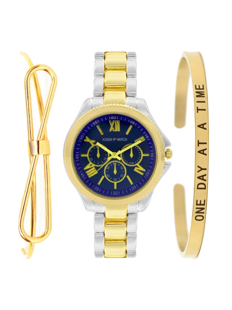 

JOKER & WITCH Women Navy Blue & Gold Eloise Watch & Bracelet Stack JWBS141