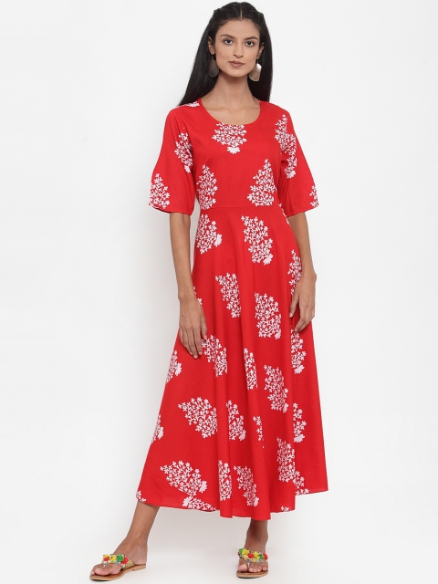 

ANAISA Women Red Printed Maxi Dress