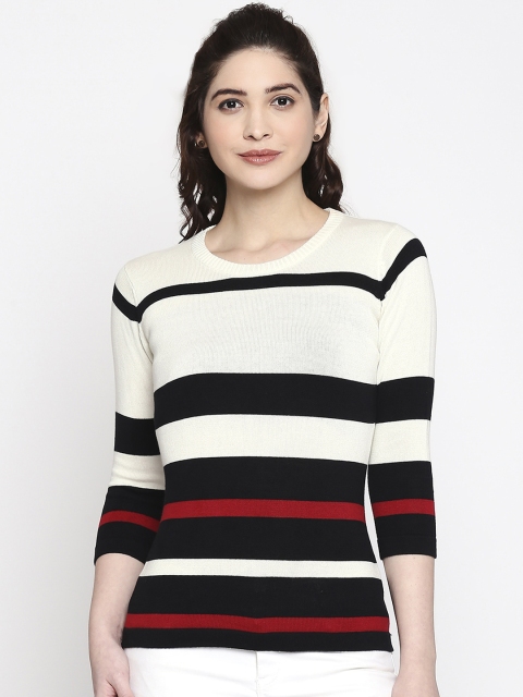 

Manola Women Off-White & Black Striped Top