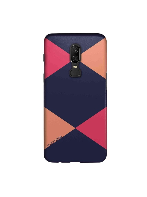

macmerise Navy Blue & Pink Criss Cross Sublime OnePlus 6 Back Cover