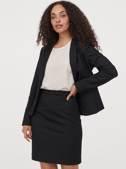 

H&M Women Black Solid Pencil skirt