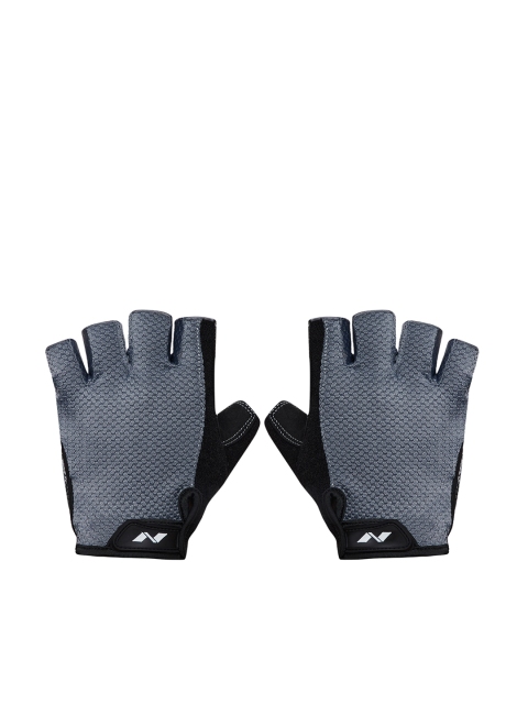 

NIVIA Men Grey & Black Colourblocked Python Gym Gloves