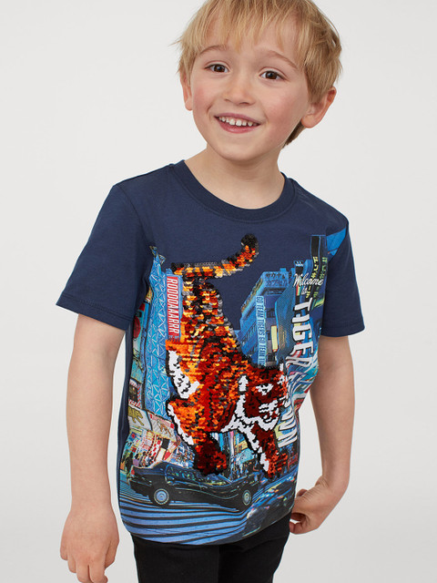 

H&M Boys Multicoloured Sequinned T-shirt, Multi