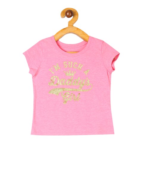 

The Childrens Place Girls Pink Printed Round Neck T-shirt