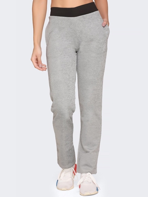 

BUKKUM Women Grey & Black Solid Track Pant