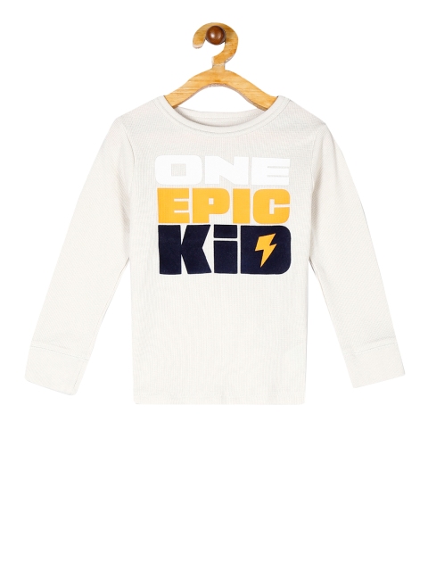 

The Childrens Place Boys Beige Printed Round Neck T-shirt