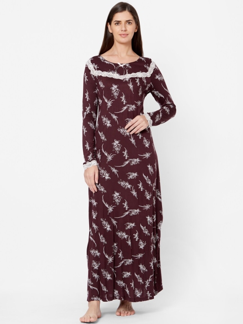 

Juliet Maroon & White Printed Nightdress