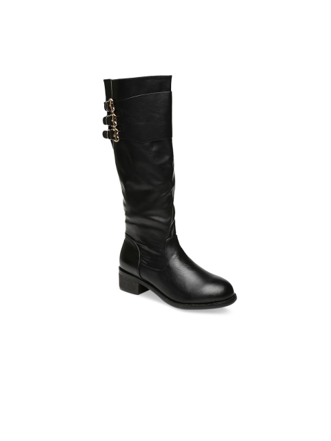 

red pout Women Black Solid Heeled Boots