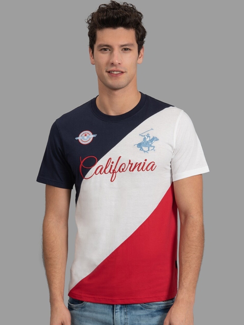 

Beverly Hills Polo Club Men Navy Blue Colourblocked Round Neck T-shirt