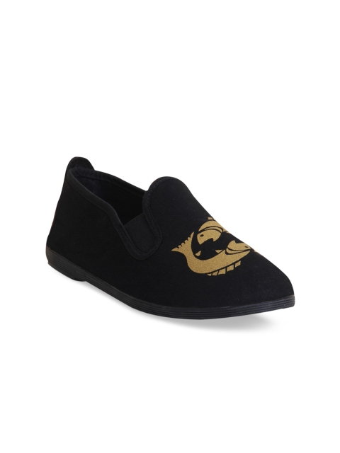 

SCENTRA Unisex Black Printed Loafers