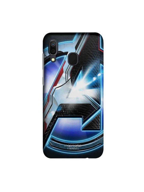 

macmerise Charcoal Grey & Blue Marvel Comics Endgame Logo Sublime Samsung Galaxy A30 Back Case
