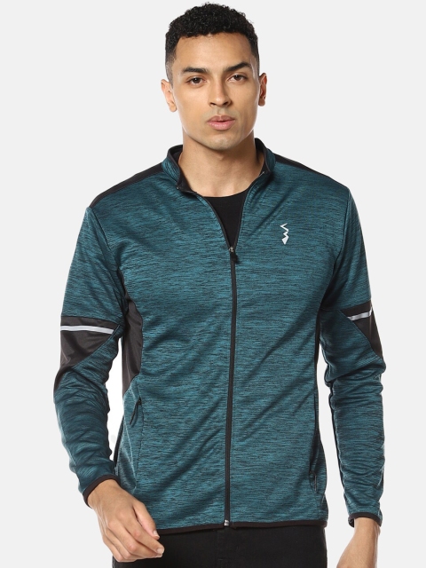 

Campus Sutra Men Green & Black Colourblocked Sporty Jacket