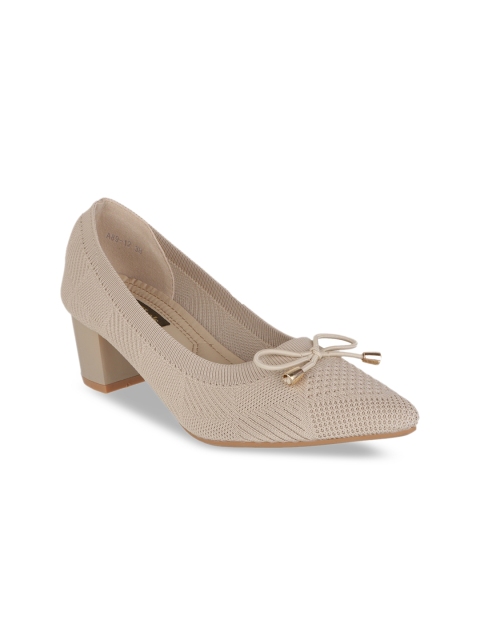 

Flat n Heels Women Beige Woven Design Pumps