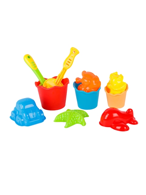 

Webby Kids Set Of 10 Red & Blue Beach Sand Castle Water Tools Toys