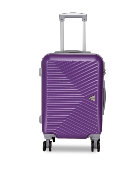 

Teakwood Leathers Unisex Purple Textured Hard-Sided Cabin Trolley Suitcase