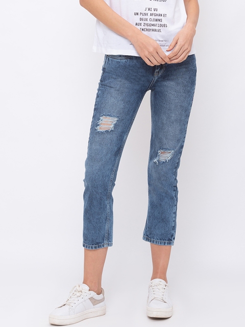 

Globus Women Blue Slim Fit Mid-Rise Mildly Distressed Jeans
