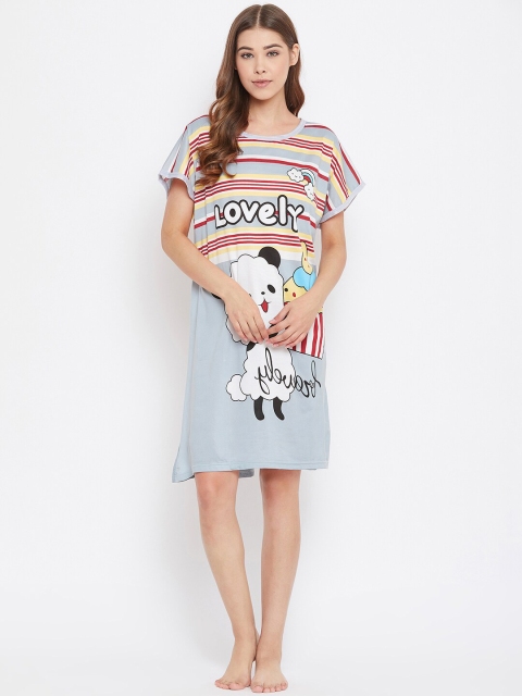 

Camey Grey & Red Printed Nightdress