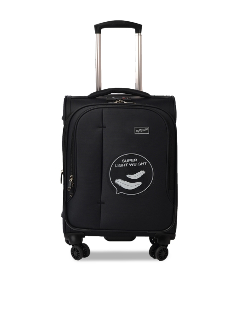 

F Gear Black Solid Soft-Sided Cabin Trolley Suitcase