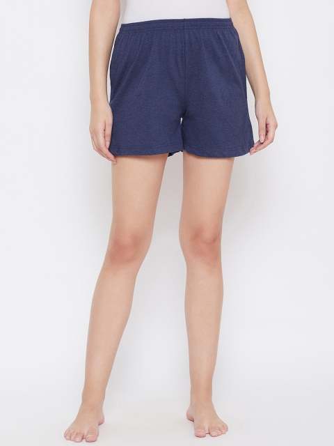 

Clovia Women Blue Solid Lounge Shorts